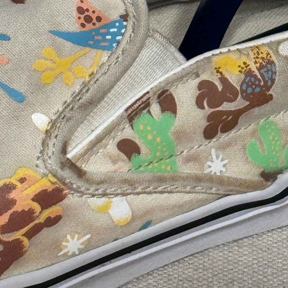 Vans Classic Slip On Desert Roadrunner Cactus Print Sneakers Mens 11.5 Womens 13 - Picture 7 of 9